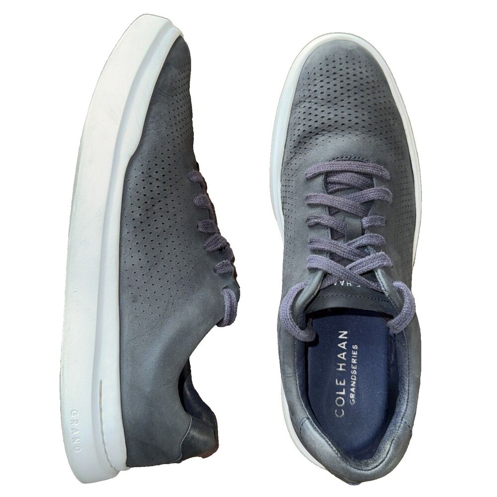 Cole Haan Grand Series Blue Suede Leather Sneakers Casual Comfort Men 10.5